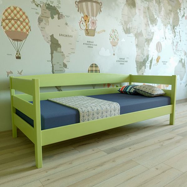 Односпальне дерев'яне ліжко Лев з вільхи з лаковим покриттям для дитячої кімнати 1839526784 фото