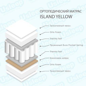Матрас Usleep Island Yellow 160х190 us-00169 фото