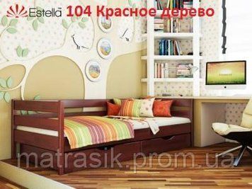 Кровать деревянная Нота 80х190 Буковый щит, Усиленный (ламели через 2,5см), 104 (красное дерево) 1620535456 фото