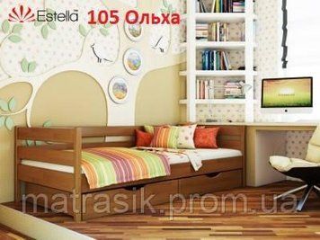 Кровать деревянная Нота 80х190 Массив бука, Стандарт (ламели через 4см), 105 (ольха) 1620535463 фото