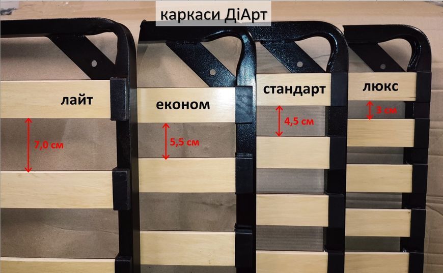 Ортопедический металлический каркас кровати с ламелями на ножках ДиАрт Лайт 70x190 ln_9358825 фото
